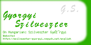 gyorgyi szilveszter business card